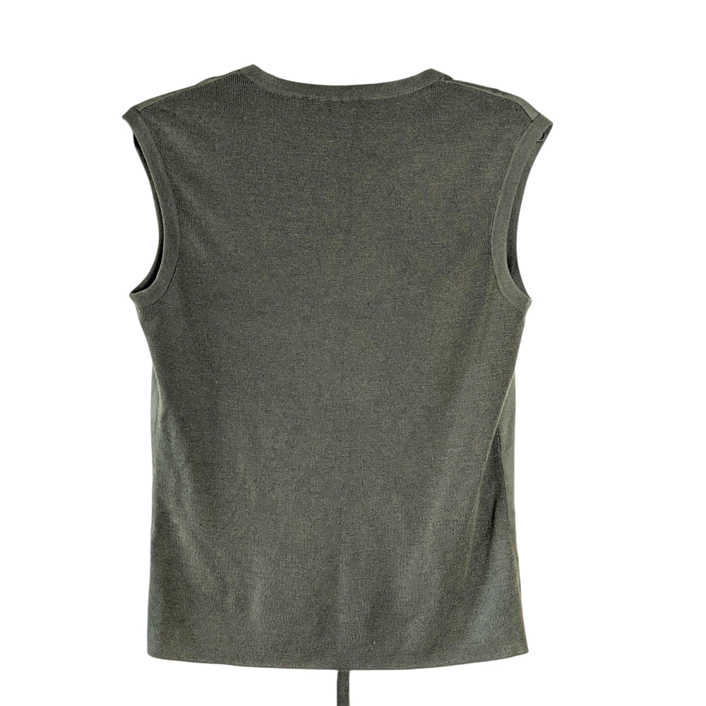 Ted Baker London Green Sleeveless Ruched Tie Front Blouse Size 1 - Picture 2 of 6